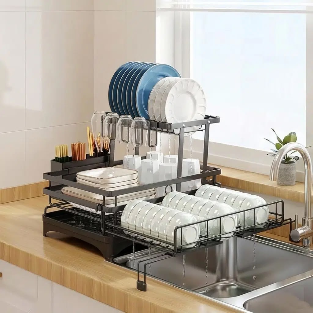Escurridor 2 Niveles De Acero Extensible Platos Cocina