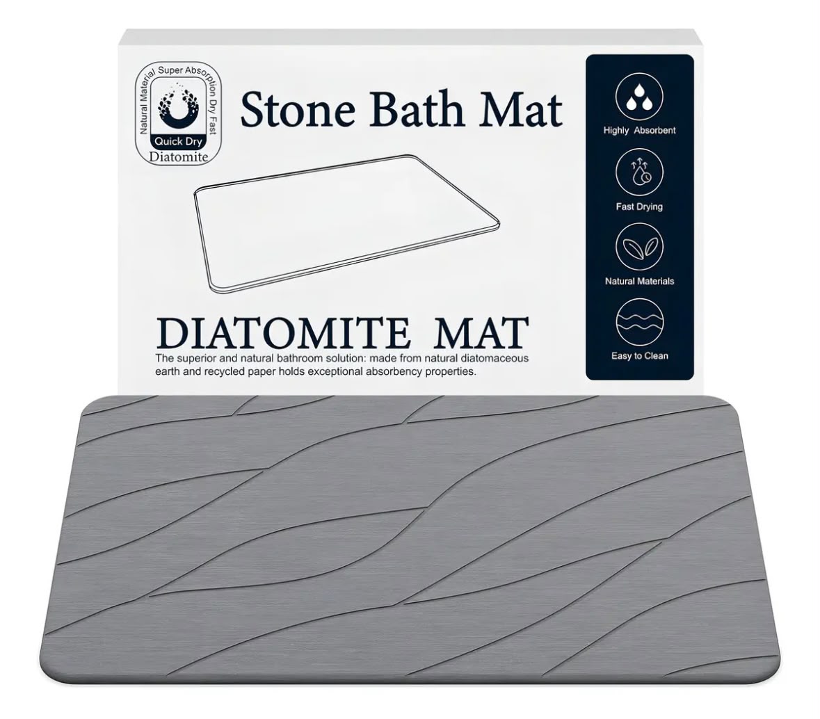 Alfombra De Baño Closefriend Con Piedra De Diatomita
