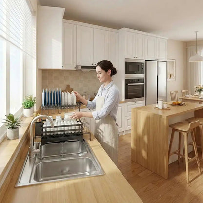 Escurridor 2 Niveles De Acero Extensible Platos Cocina